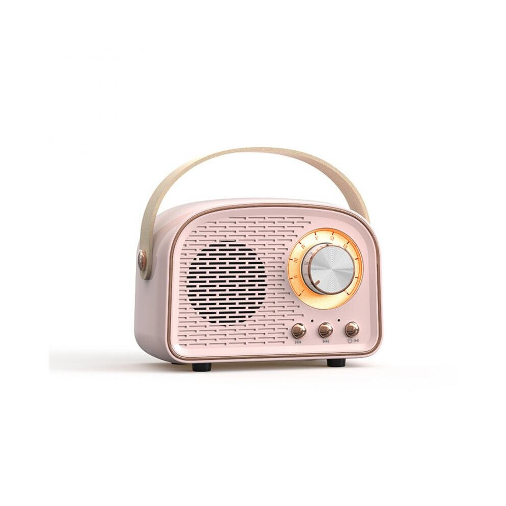 (A-) Mini Vintage Speaker Dw21 Music Player Sound Stereo Classical Surround Subwoofer Tf Aux No Radio Travel Music Player Portable Pink 4854472206059