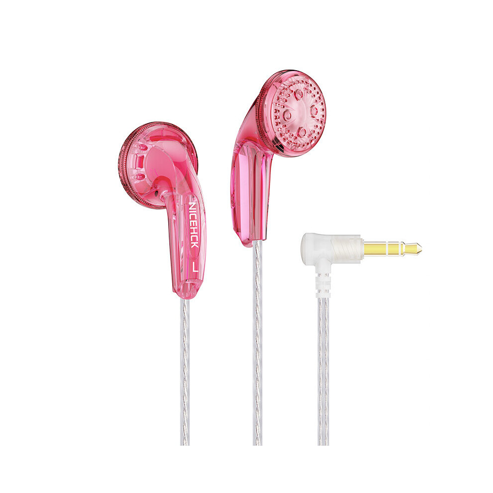 Photos - Headphones  NiceHCK YD30 L Plug HD Microphone Music Earbud 15.4mm Composite Dynamic Flat-head HIFI Earphone Bass Voice I(a-Pink No Mic)