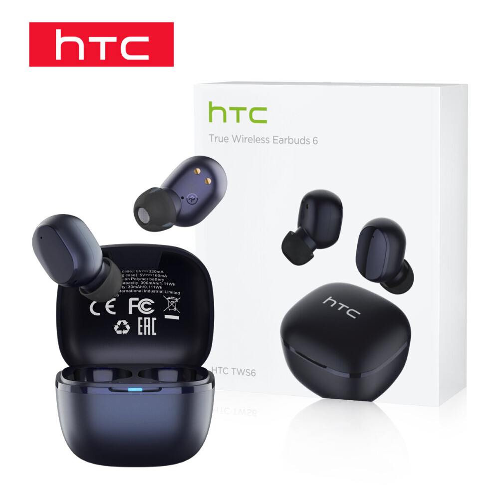 (A-1Pcs) Original Htc Tws6 Fone De Ouvido In-Ear Sem Fio Bluetooth5.3 Headphones Wireless Earphones Touch Control Noise Reduction Earbuds 4851204963365