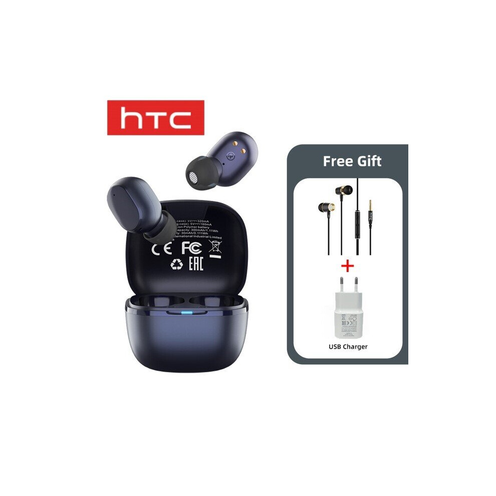 (A-Type J) Original Htc Tws6 Fone De Ouvido In-Ear Sem Fio Bluetooth5.3 Headphones Wireless Earphones Touch Control Noise Reduction Earbuds 4851204963471
