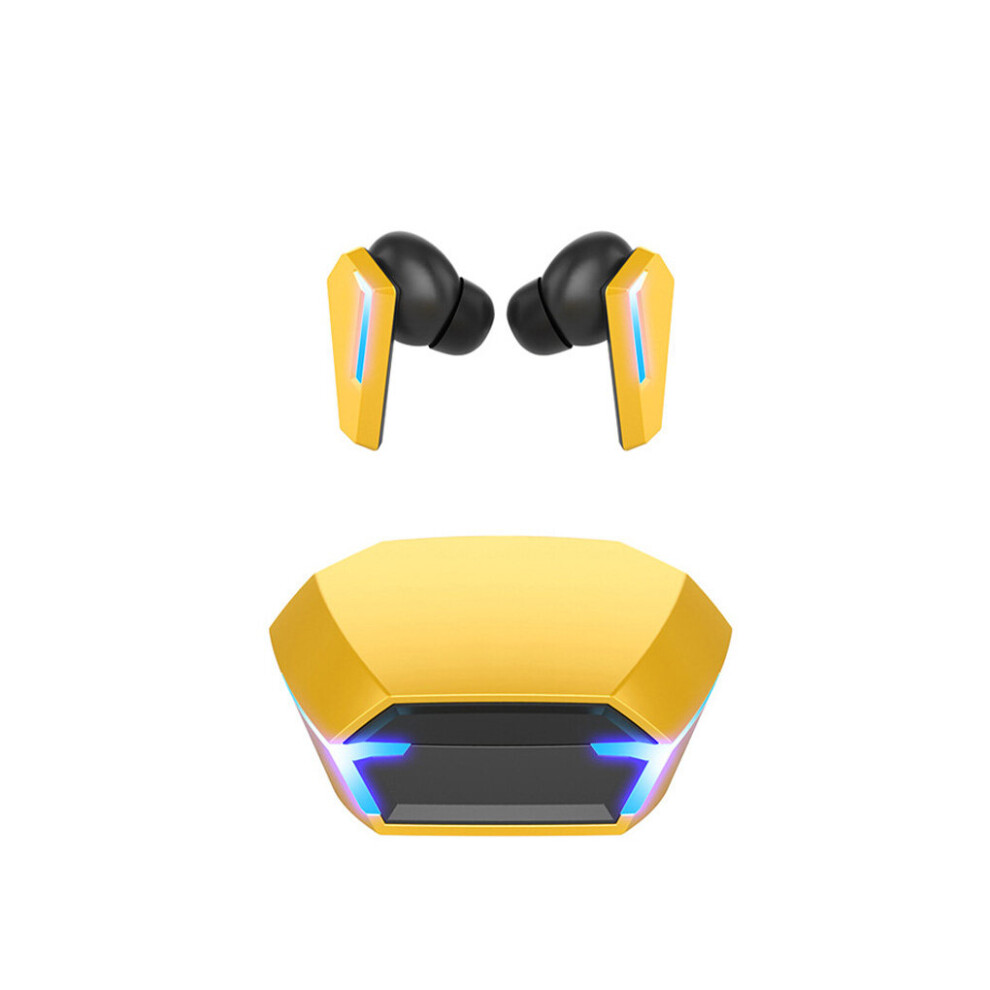 (A-) Wireless Earbuds Bluetooth-Compatible Sport Gaming Earphones With Microphone Lossless Headset With Charging Case Yellow/Gray 4853106756021