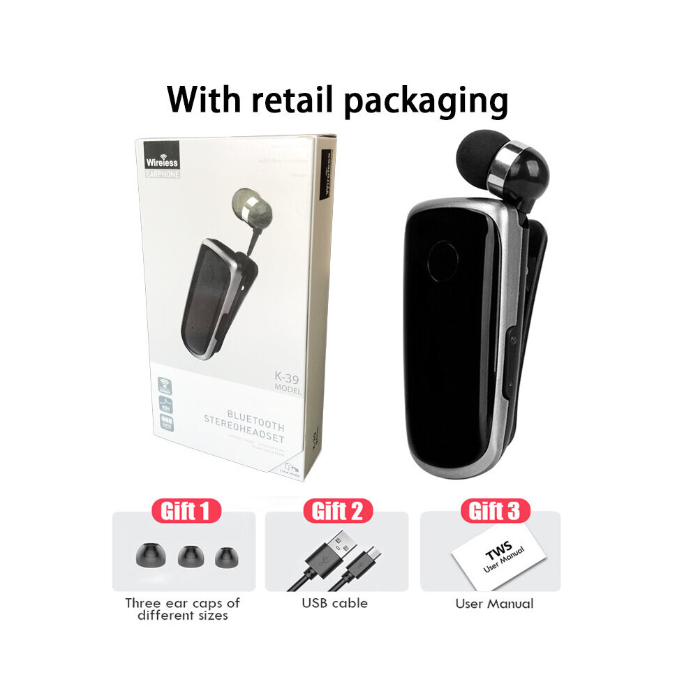 (A-Night ) Earphone Bluetooth-Compatible Ears In Lotus With Wire Wireless Clip On Headset Earphones Handsfree Earbuds Headphones In Lotus Black 4851204913803