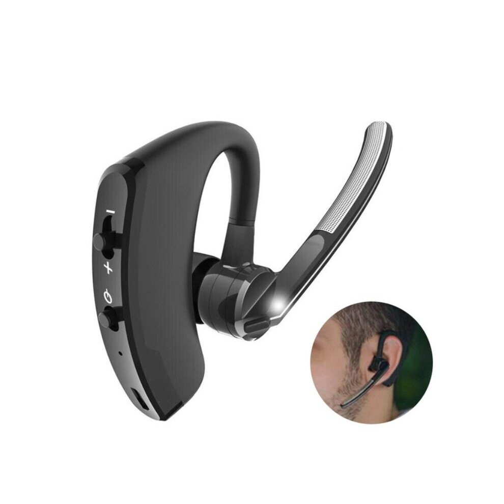 (A-) V8 Wireless Bluetooth Earphone Noise Reduction Driving Sports Headphones Business Handsfree Call Earbud With Mic Bass Headset Black 4851204988696