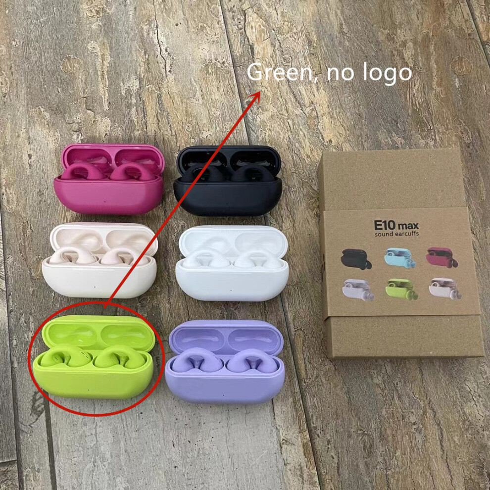 (A-Neutral) E10max Sound Earcuffs Not In-Ear Wireless Bluetooth Earphones Auriculares Headset Tws Sport Earbuds Green 4851204915760