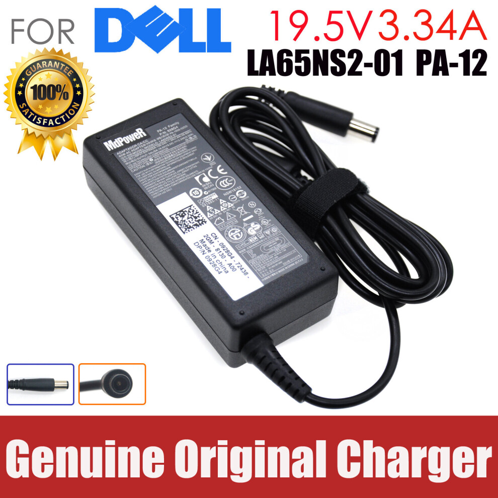 (A-) Original 19.5V 3.34A 65W Ac Adapter Charger For Dell E7440 E7450 E7470 M431r N4030 N4110 Adp-65Th F Da65nm111-00 Fa065ls1-01 4855672917301