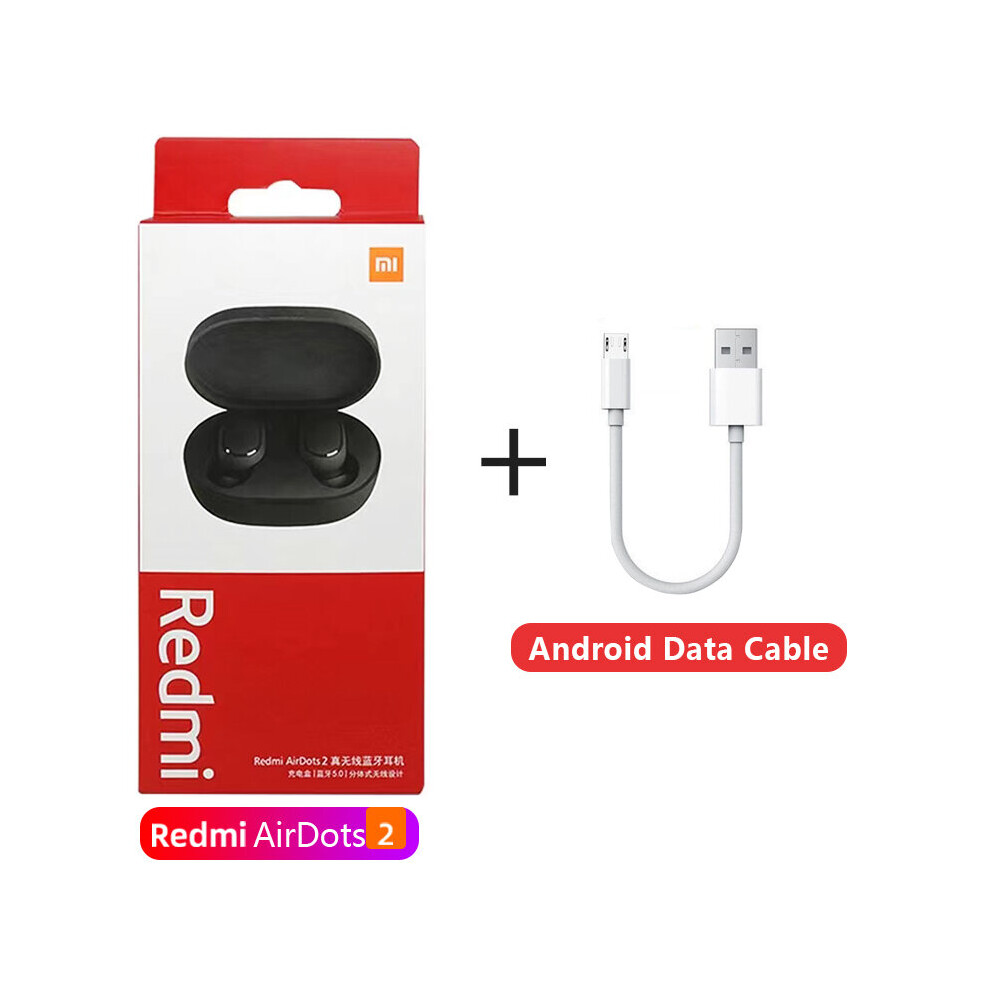 (A-With Cable) Original Xiaomi Redmi Airdots 2 Fone Bluetooth Earphones Wireless Bluetooth Headset With Mic Wireless Headphones Airdots Earbuds 4851204894423