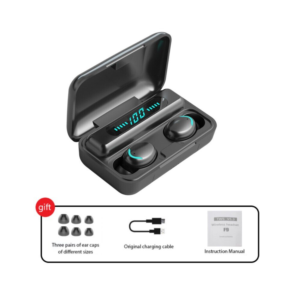 (A-003) F9 Wireless Headphones Tws Bluetooth Earphones 5.1 9D Stereo Sports Wireless Earbuds Noise Reduction Game Power Bank Headset 4851204869414