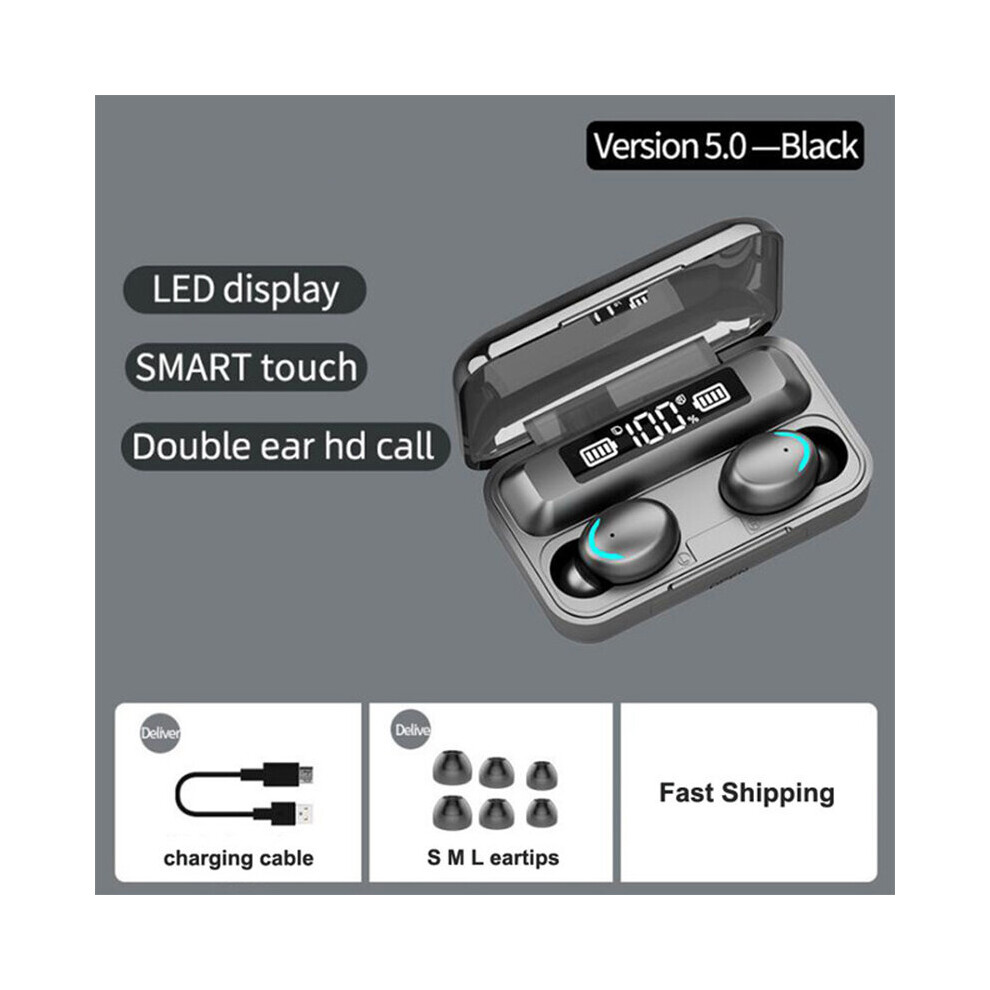 (A-001) F9 Wireless Headphones Tws Bluetooth Earphones 5.1 9D Stereo Sports Wireless Earbuds Noise Reduction Game Power Bank Headset 4851204869384