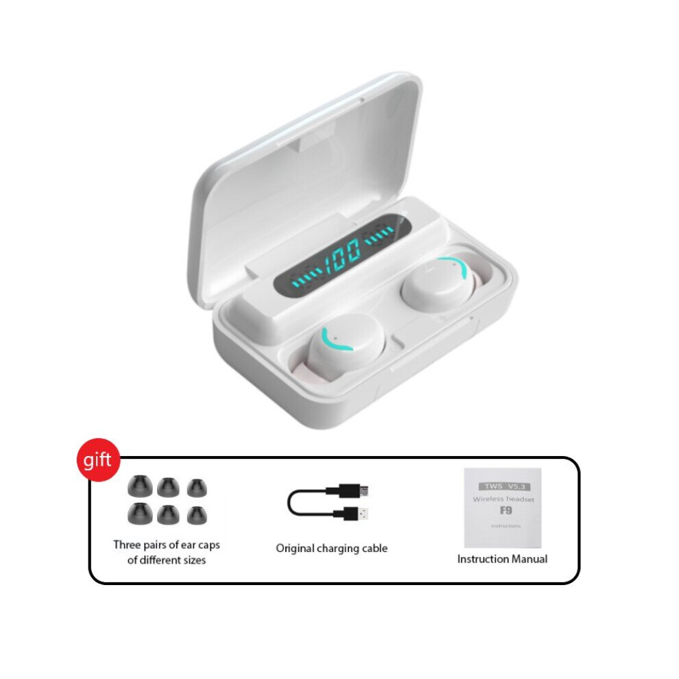 (A-004) F9 Wireless Headphones Tws Bluetooth Earphones 5.1 9D Stereo Sports Wireless Earbuds Noise Reduction Game Power Bank Headset 4851204869421