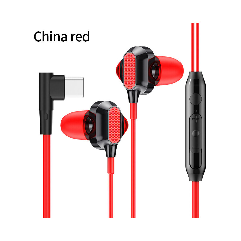 (A-Type C ) L Jack 3.5Mm Gaming Wi Earbuds Type C Earphone With Micstereo Bass Headset In-Ear Earphones For Phone Computer Mic Headphones Red 4851204982687