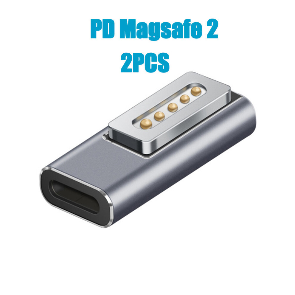 (A-2Pcs Magsafe 2) Magnetic Usb C Adapter Type C To Magsaf* 2 / 1 Connector Pd 5A Quick Charge Adapter For Macbook Air/Pro With Indicator Light 4855672910609