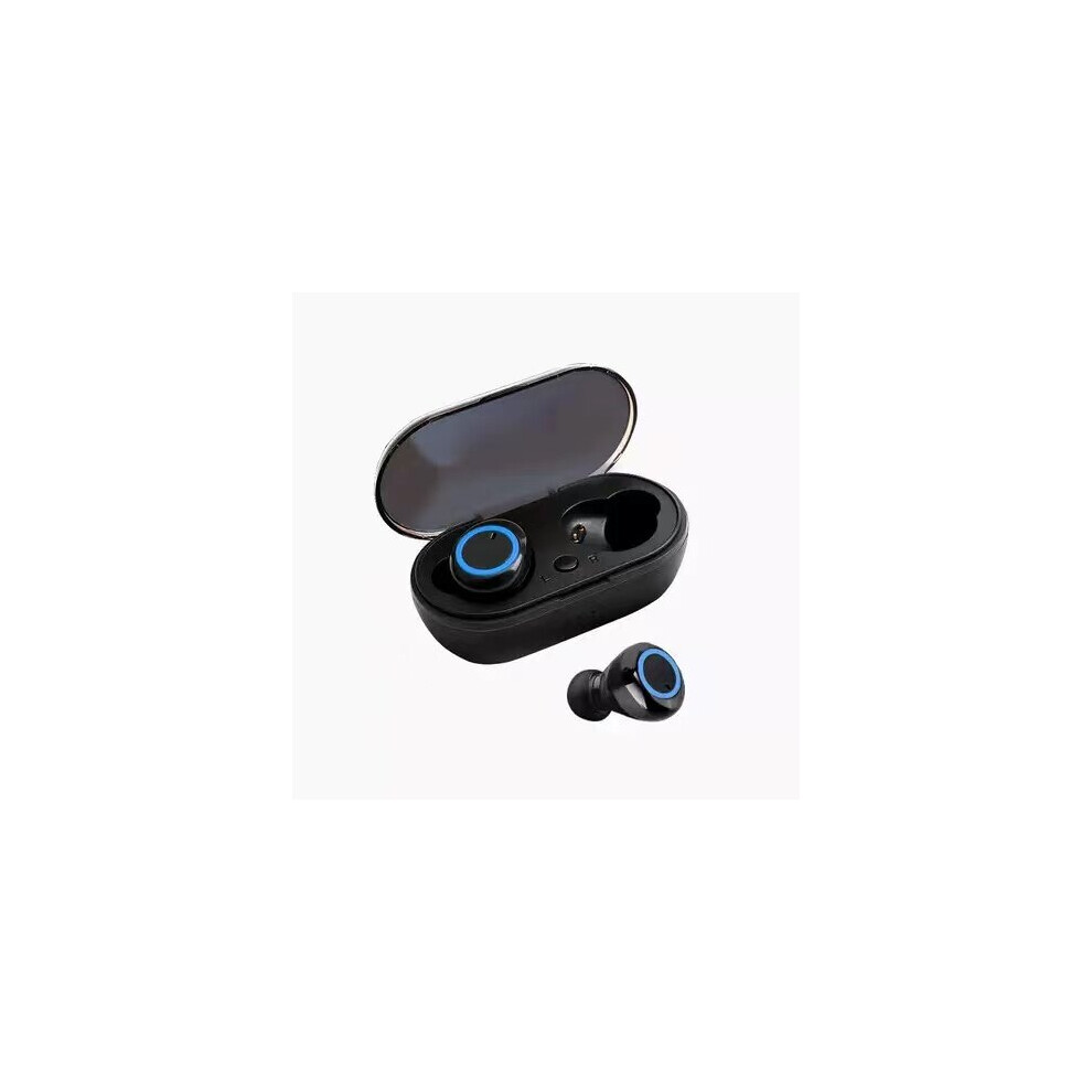 (A-Blue) Y50 Tws Wireless Bluetooth 5.0 Earphone Touch Control 9D Stereo Headset With Mic Sport Earphones Waterproof Earbuds Led Display Black/Blue 4851204994000