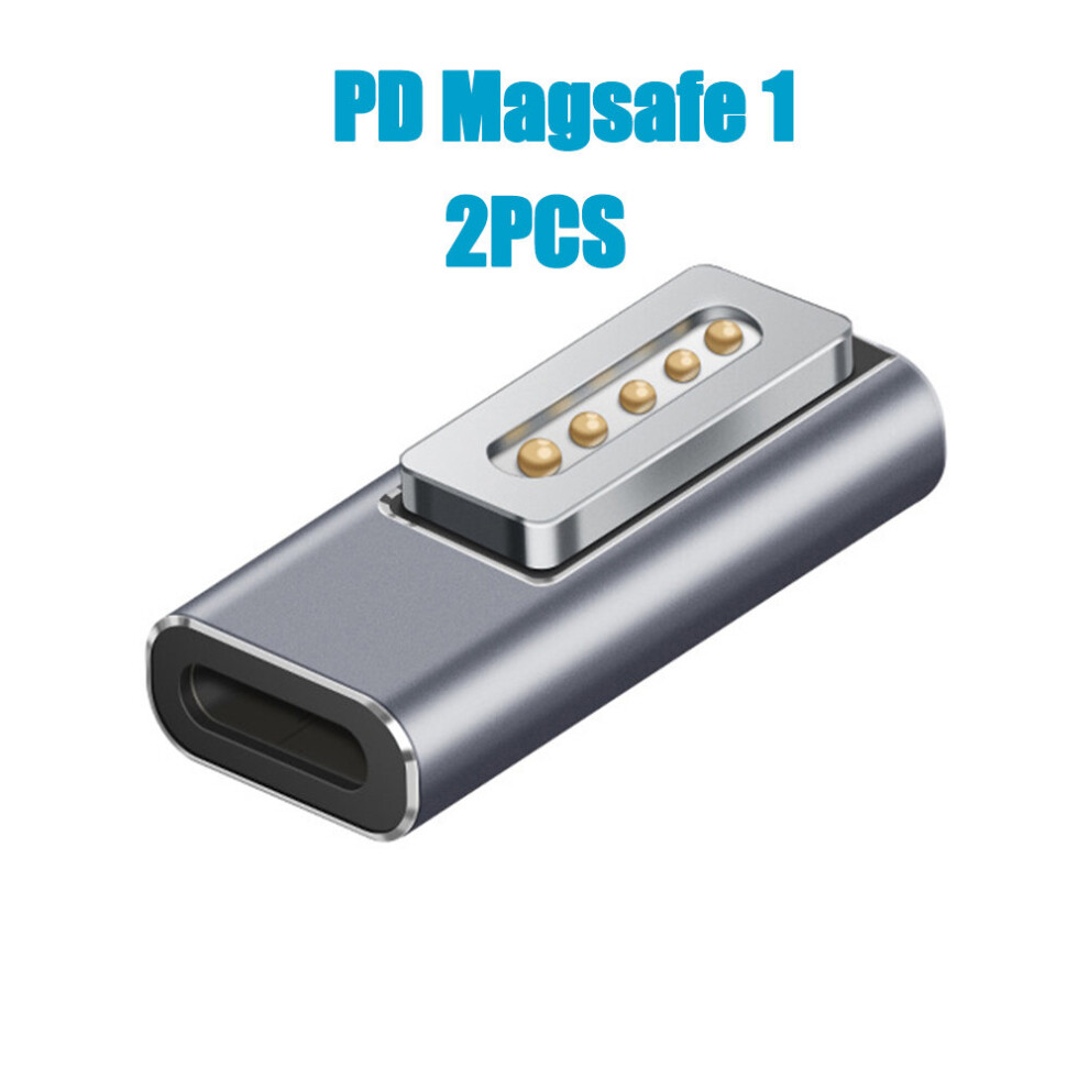 (A-2Pcs Pd Magsafe 1) Magnetic Usb C Adapter Type C To Magsaf* 2 / 1 Connector Pd 5A Quick Charge Adapter For Macbook Air/Pro With Indicator Light 4855672910623