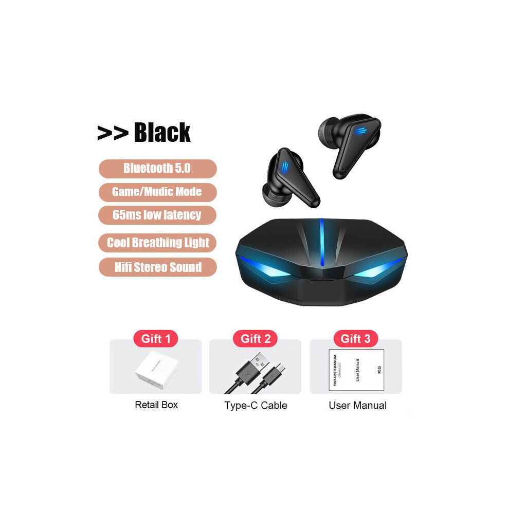 (A-Kg55 ) Kingstar Gaming Headsets Wireless Earphones 50Ms Low Latency Tws Fone Bluetooth Headphones Noise Cancelling Earbuds With Mic Black 4851204936680
