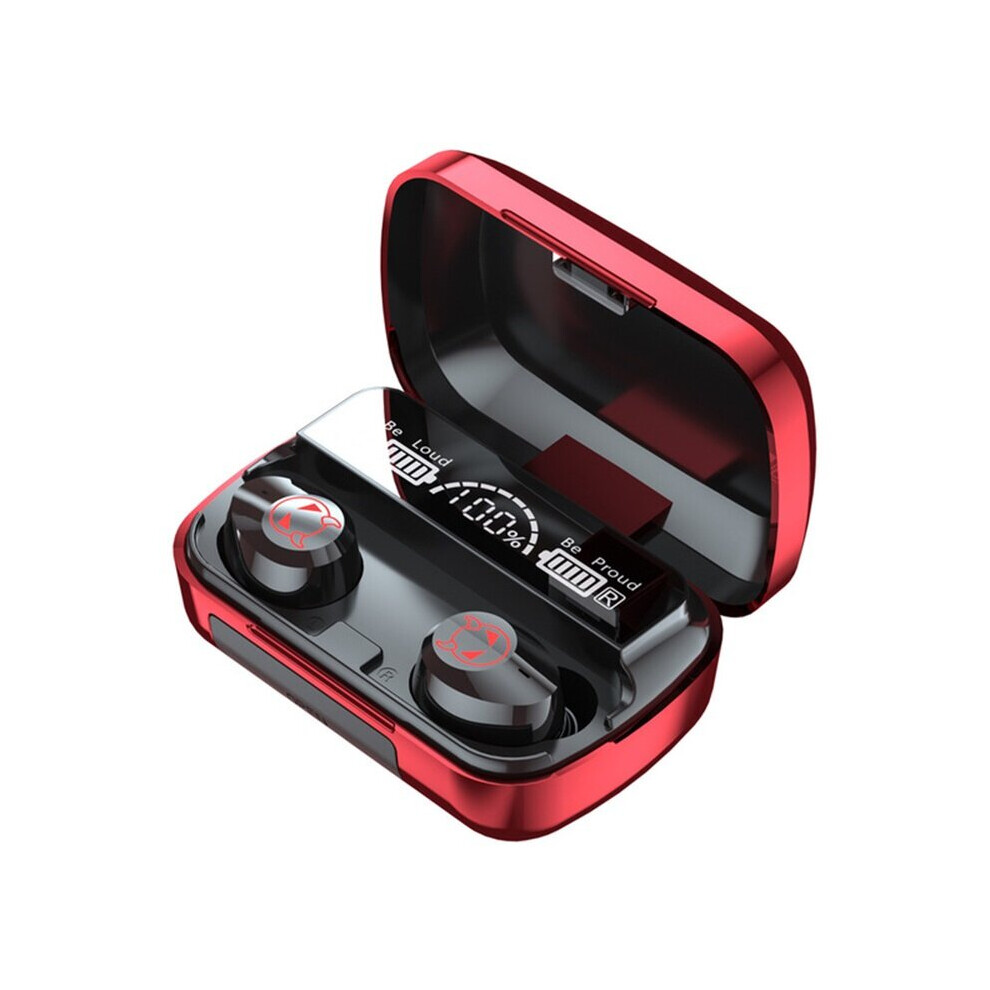(A-) New Wireless Headphones Tws Bluetooth 5.1 Earphones 2200Mah Sports Waterproof Headsets Hifi 9D Stereo Earbuds With Microphones Red 4851204972763
