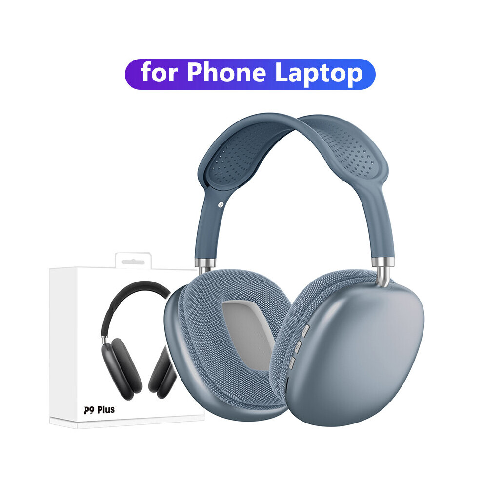 (A-) P9 Stereo Earphone Tooth 5.0 Music Wireless Headphones With Mic Sports Headset Support 3.5Mm Aux/Tf Card For Tv Laptop Ps4 Blue 4851204932255