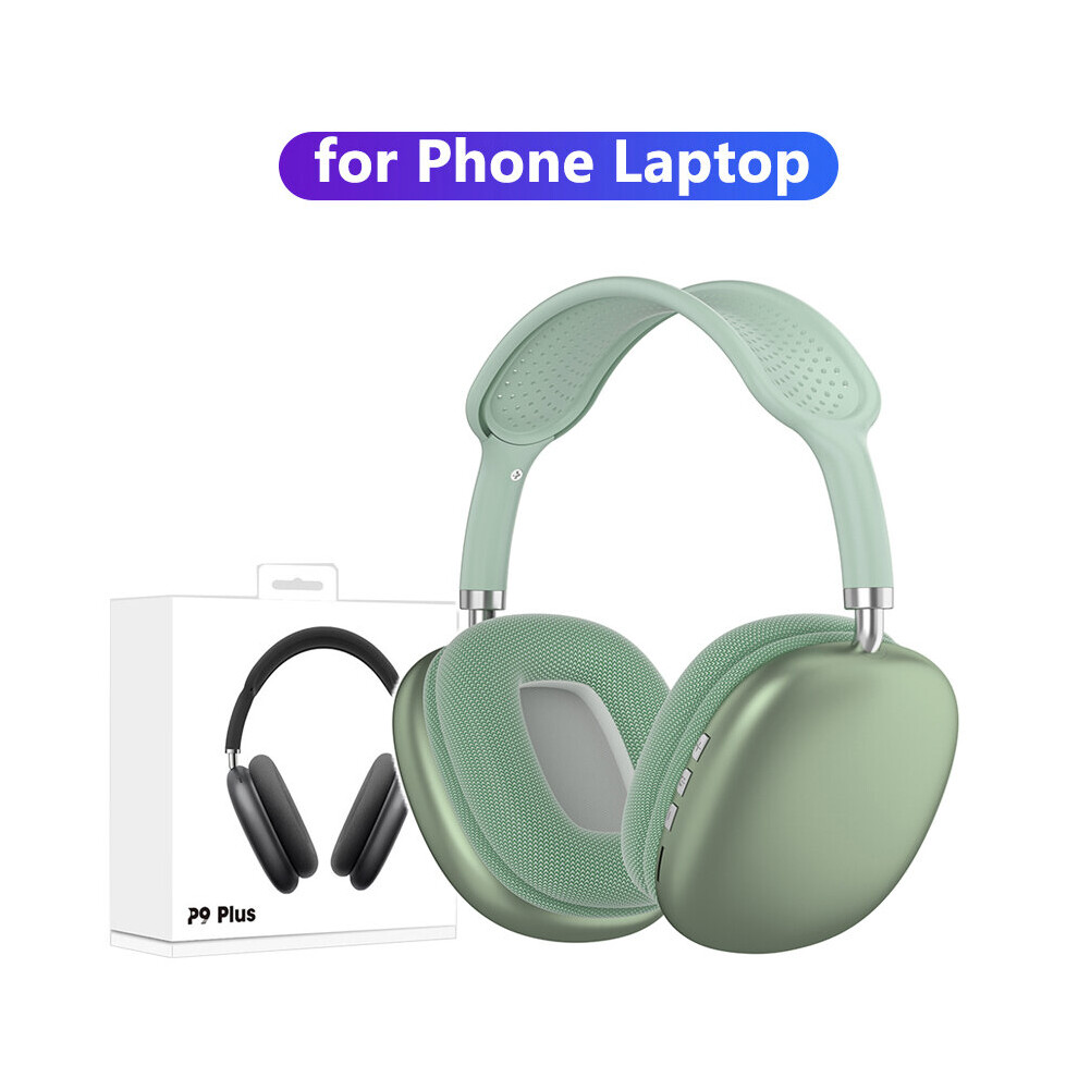 (A-) P9 Stereo Earphone Bluetooth 5.0 Music Wireless Headphones With Mic Sports Headset Support 3.5Mm Aux/Tf Card For Tv Laptop Ps4 Green 4851204932286