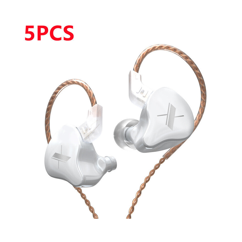 Photos - Headphones  KZ EDX Wired Earphones With Microphone Dynamic HIFI Bass Music Earbuds In Ear Monitor  Noise Ca(a-EDX 5PCS White)