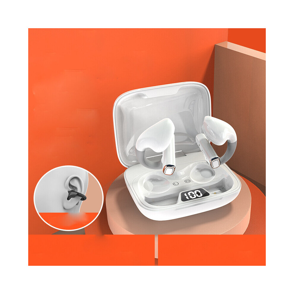 (A-) Wireless Earphones Ear Clips Bone Conduction Bluetooth Earphon 5.3 Headphones Tws Sports Earbuds High Hifi Sound Quality Mic White 4853106762787