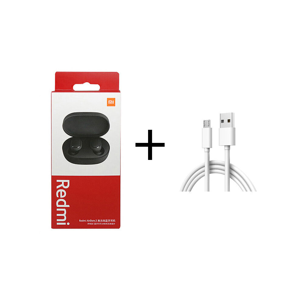(A-N Usb) Original Xiaomi Redmi Airdots 2 Bluetooth 5.0 Earphone Wireless Headset Handsfree Earbuds With Mic Headphones Noise Reduction 4853106758407