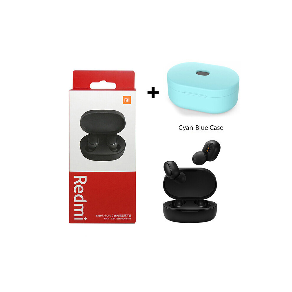 (A- Case) Original Xiaomi Redmi Airdots 2 Bluetooth 5.0 Earphone Wireless Headset Handsfree Earbuds With Mic Headphones Noise Reduction Green 4853106758384