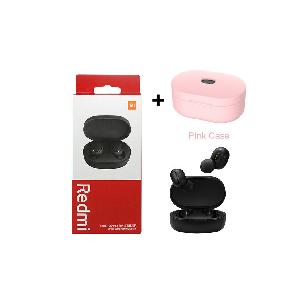 (A- Case) Original Xiaomi Redmi Airdots 2 Bluetooth 5.0 Earphone Wireless Headset Handsfree Earbuds With Mic Headphones Noise Reduction Pink 4853106758414