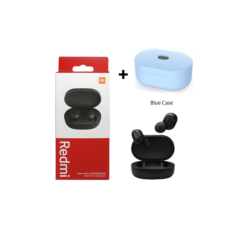 (A-Skyblue Case) Original Xiaomi Redmi Airdots 2 Bluetooth 5.0 Earphone Wireless Headset Handsfree Earbuds With Mic Headphones Noise Reduction 4853106758476