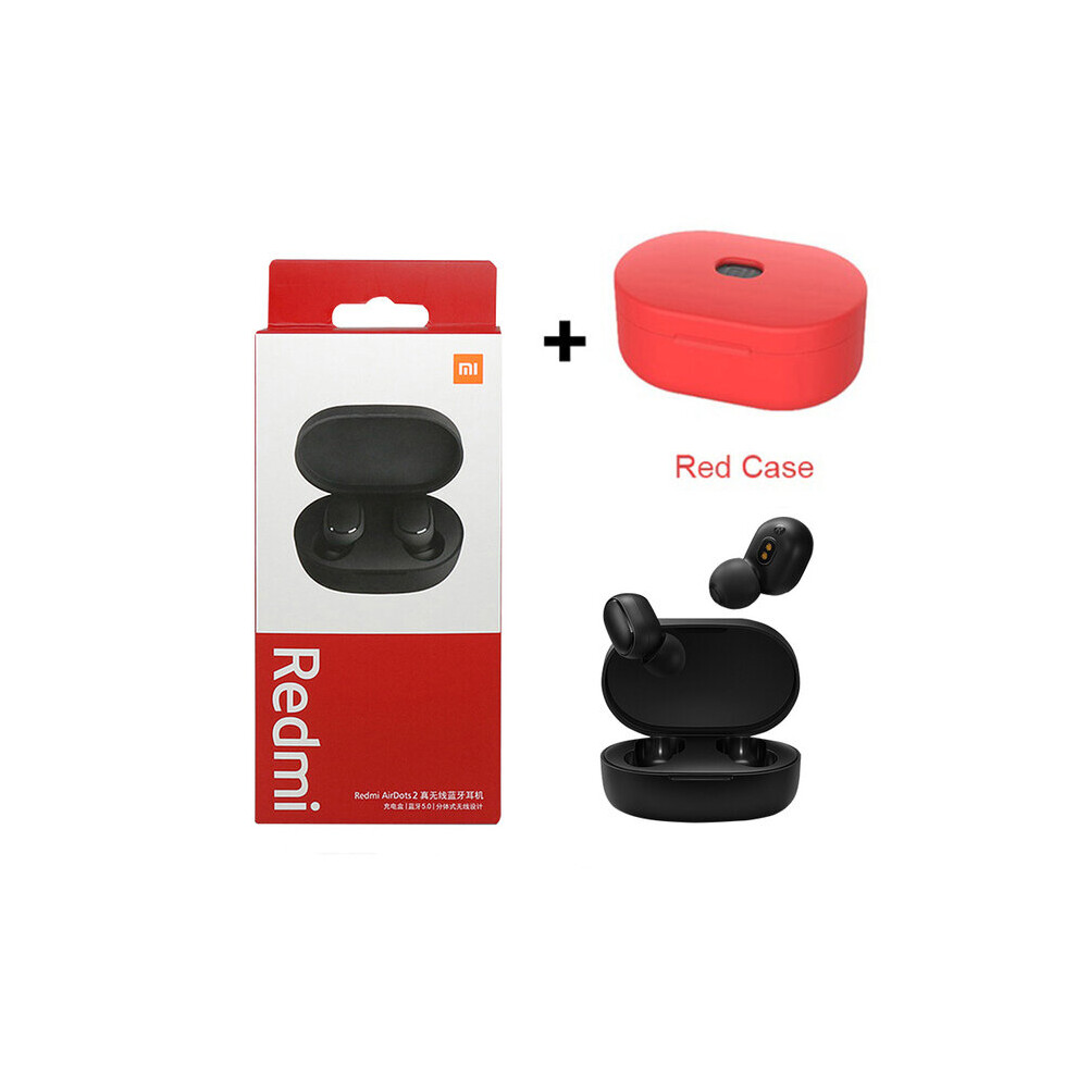(A- Case) Original Xiaomi Mi Airdots 2 Bluetooth 5.0 Earphone Wireless Headset Handsfree Earbuds With Mic Headphones Noise Uction Red 4853106758452