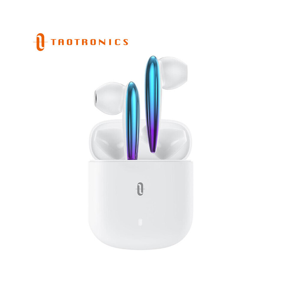 (A-) Taotronics Soundliberty 80 Bluetooth Earphones Wireless Earbuds Tws Aptx Ipx7 Waterproof Earphone With Ai Noise Canceling Mic White 4851204984346