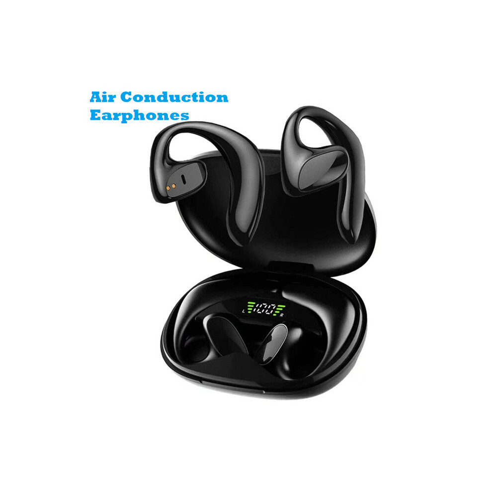 (A-) 5.1 Air Conduction Bluetooth Headphones Noise Reduction Sports Waterproof Wireless Earphones With Mic Ear Hooks Headsets Earbuds Black 4851205045510