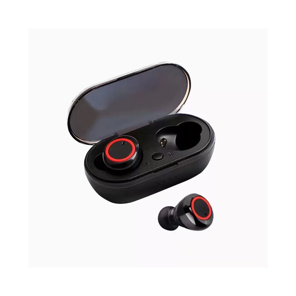 (A-Red) Y50 Tws Wireless Bluetooth 5.0 Earphone Touch Control 9D Stereo Headset With Mic Sport Earphones Waterproof Earbuds Led Display Black/Red 4851204994017
