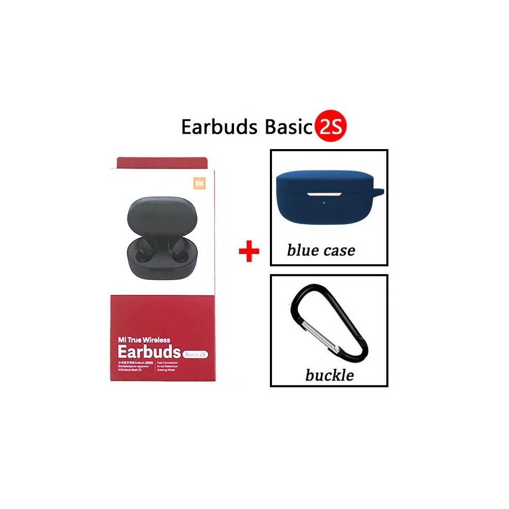 (A-Darkblue Case) Xiaomi Mi True Wireless Earbuds Basic 2S Earphone Bluetooth 5.0 Kontrol Sentuh Tws Earphone Mode Gaming Headphon Versi Global 4851204891910