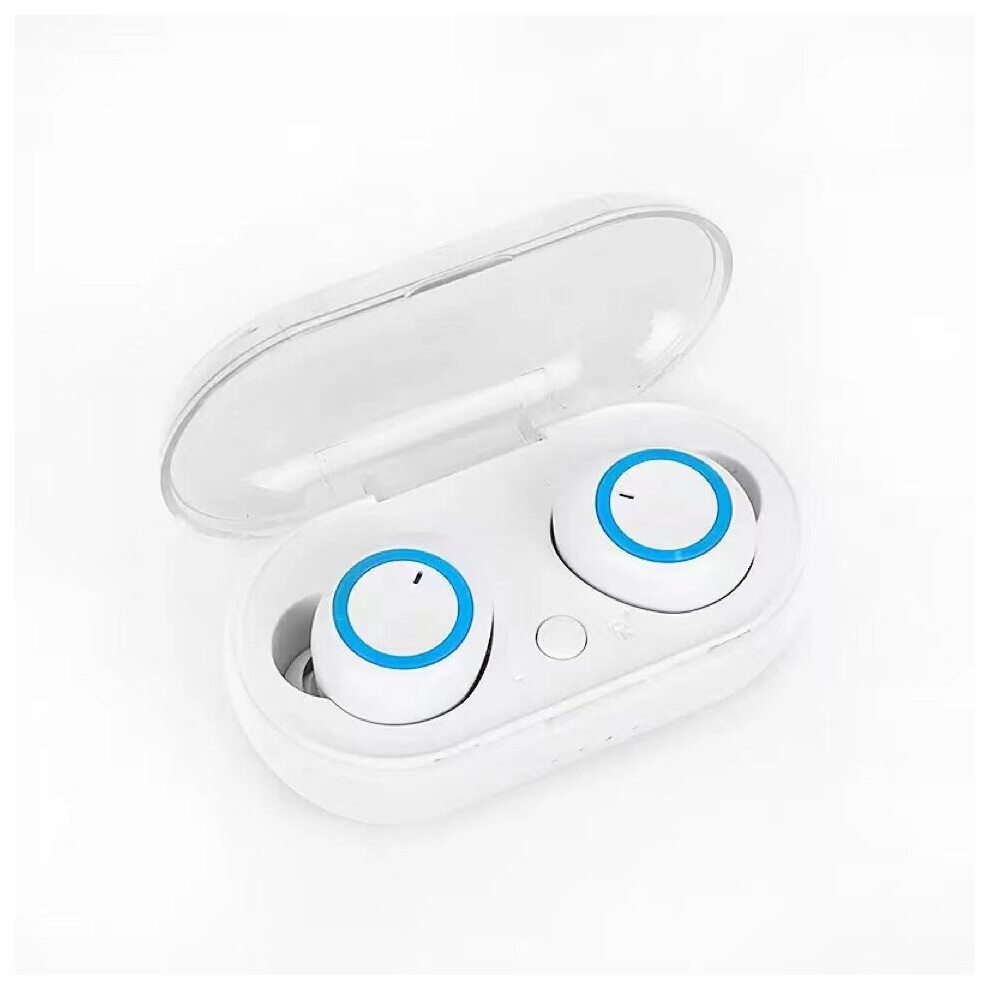 (A-Blue) Y50 Tws Wireless Bluetooth 5.0 Earphone Touch Control 9D Stereo Headset With Mic Sport Earphones Waterproof Earbuds Led Display White/Blue 4851204994048