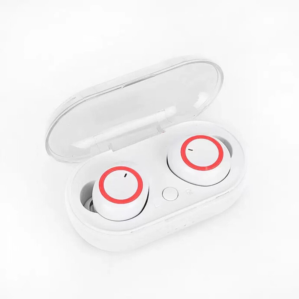 (A-Red) Y50 Tws Wireless Bluetooth 5.0 Earphone Touch Control 9D Stereo Headset With Mic Sport Earphones Waterproof Earbuds Led Display White/Red 4851204994055