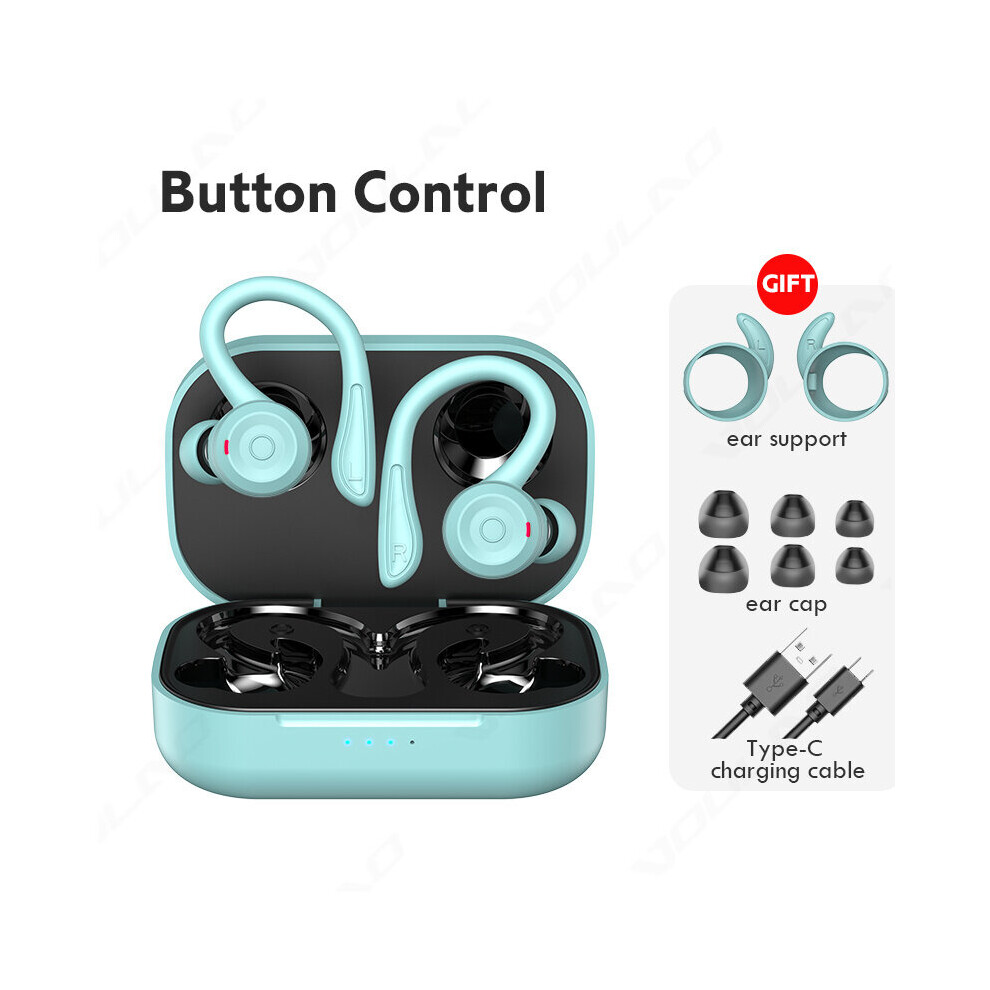 (A-T20 -Button) T20 Wireless Tooth Earphone Sports Waterproof Tws Wireless Headphones Hifi Stereo Earbuds Noise Cancelling Headset With Mic Blue 4851204995779