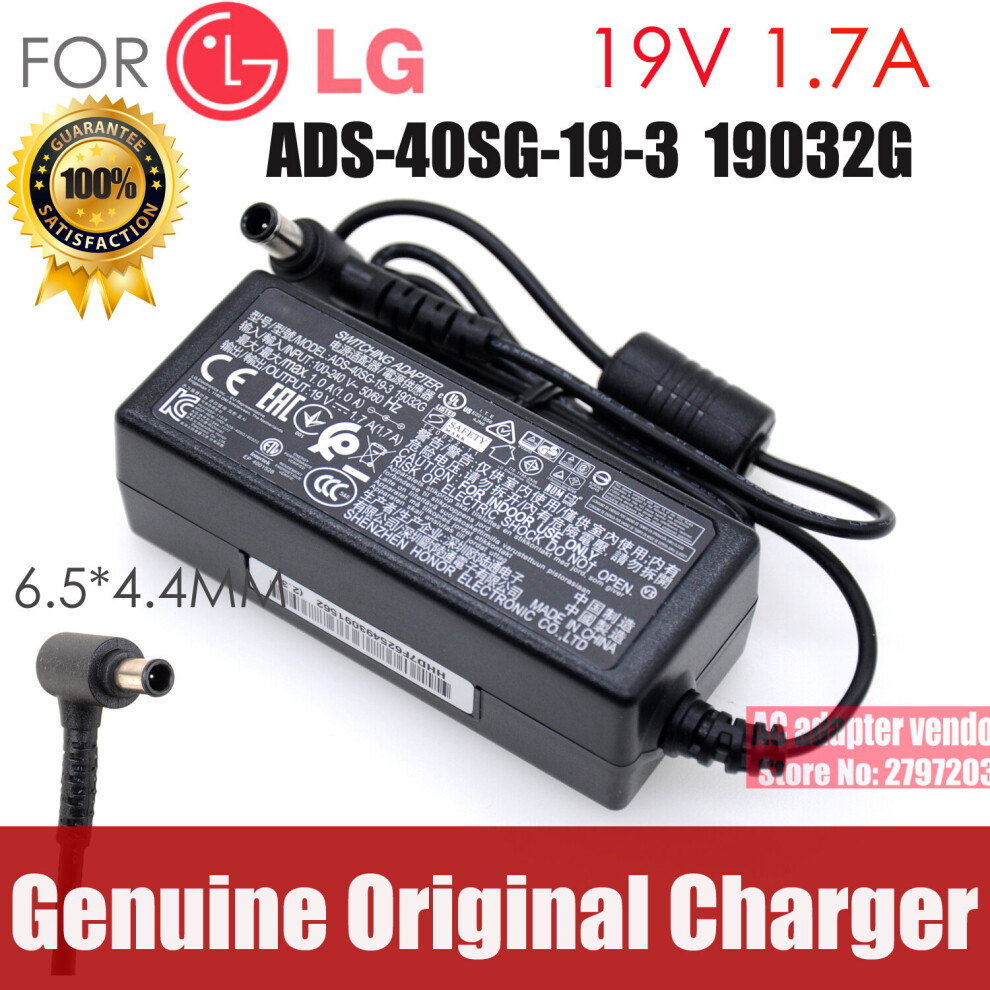(A-) New Original For Lg 19V 1.7A Ads-40Sg-19-3 19032G Ac Adapter Power Supply Charger Cord 4855672917240