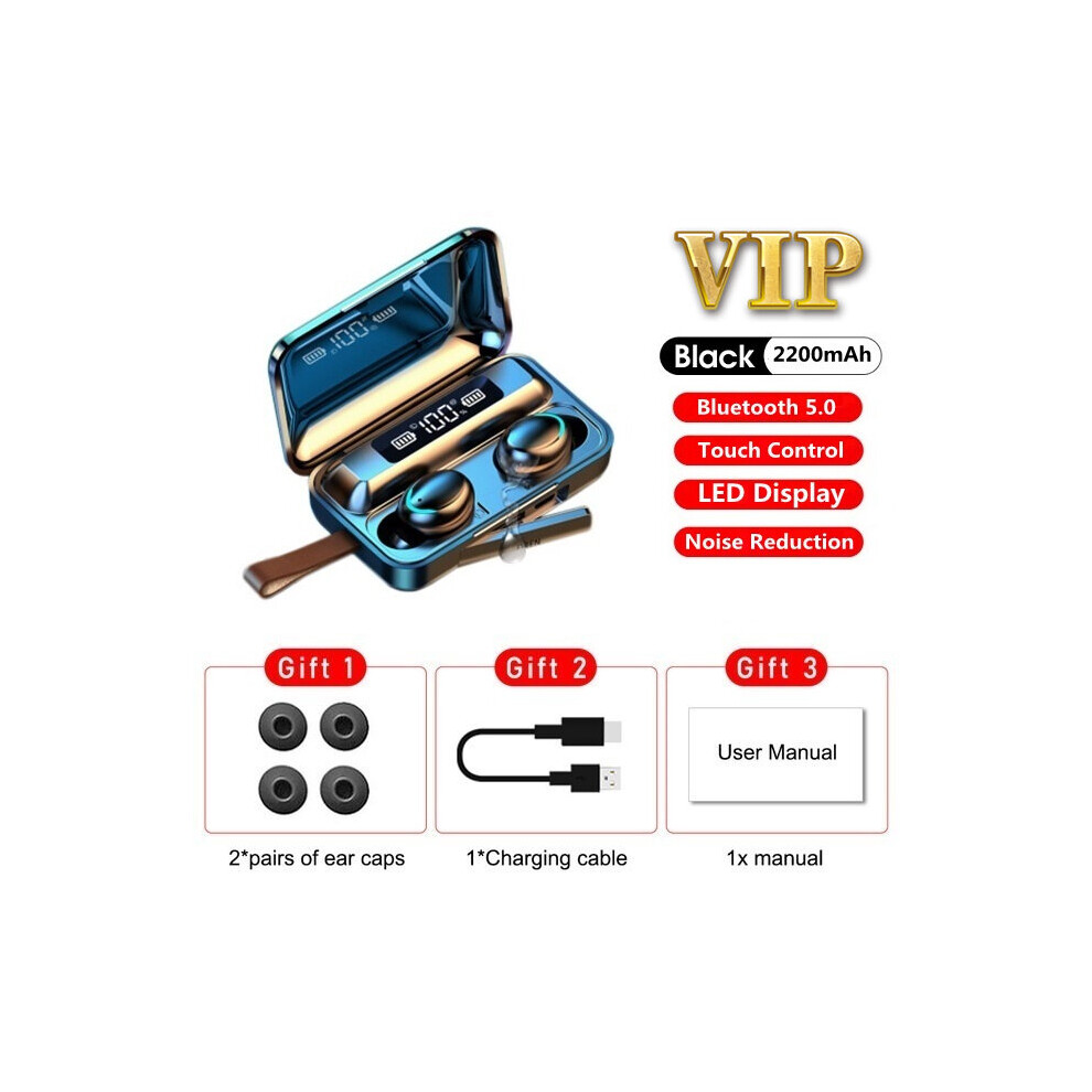 (A-Vip Style 1) 09 9D Tws Bluetooth 5.0 Earphones 2200Mah Charging Box Wireless Headphone Stereo Sports Waterproof Earbuds Headsets With Mic 4851204888019