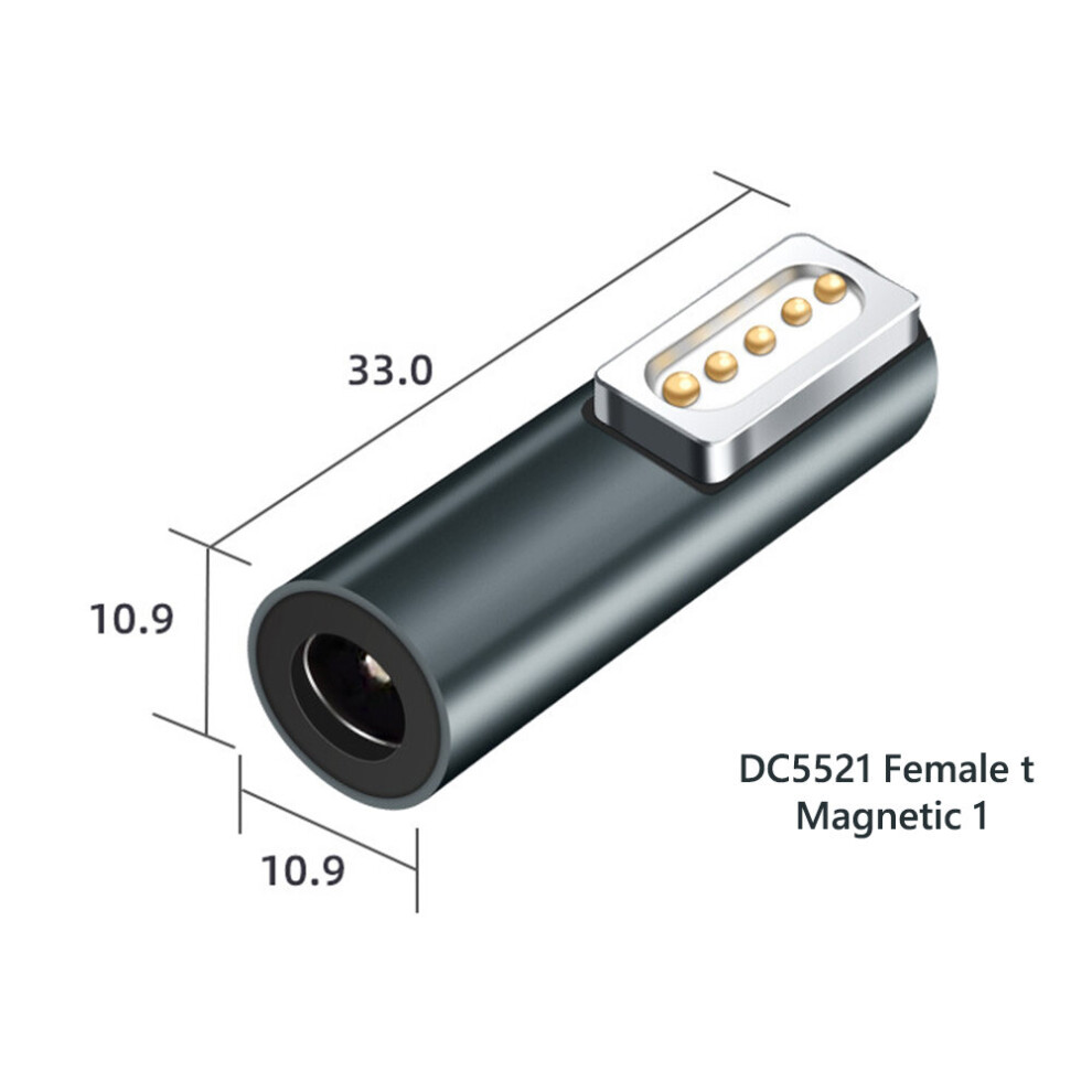 (A-Dc5521 For Magsafe1) Usb Type C Magnetic Adapter Aluminum Alloy Female Type C Female Pd Adapter With Indicator For Macbook Air/Pro Light 4855672960376