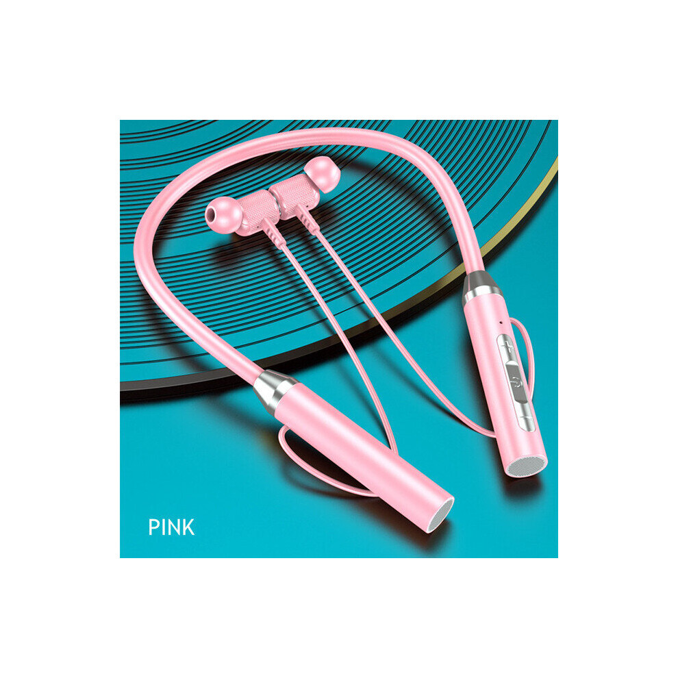 (A-) Wireless Headphones Bluetooth Neckband Magnetic Earphones Sport Running Tws Earbuds Waterproof Bluetooth 5.2 Headset With Mic Pink 4851204874135