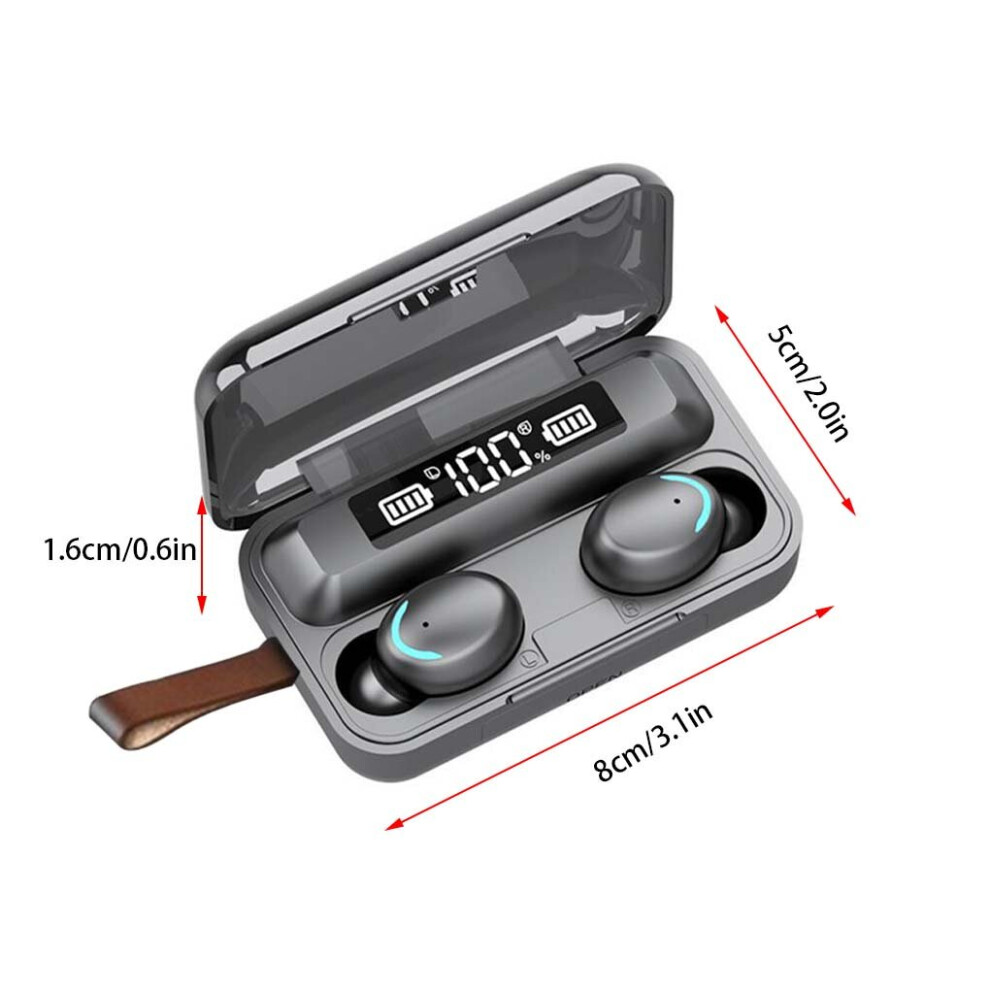 (A-) Tws Bluetooth 5.0 Earphones 1200Mah Charging Box Wireless Headphone F9 Stereo Sports Waterproof Earbuds Headsets With Microphone Black 4851204990378