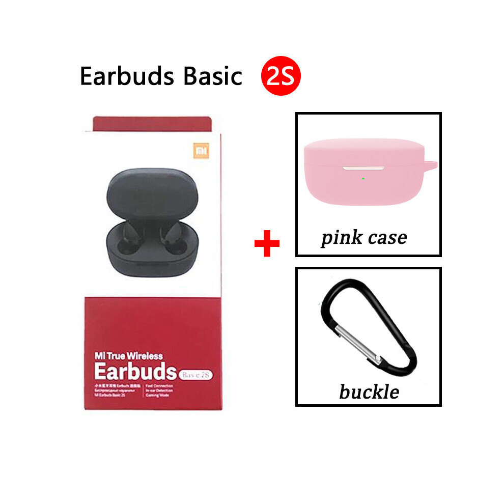 (A-Headset And ) Global Version Xiaomi Mi True Wireless Earbuds Basic 2S Bluetooth 5.0 Headset Tws Earphones Gaming Mode Touch Control With Mic Pink 4851205038536
