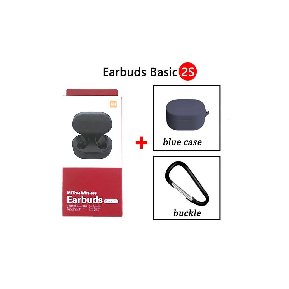 (A-Headset And ) Global Version Xiaomi Mi True Wireless Earbuds Basic 2S Tooth 5.0 Headset Tws Earphones Gaming Mode Touch Control With Mic Blue 4851205038529
