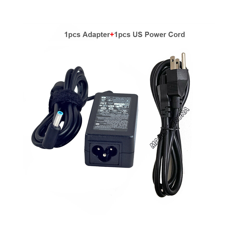 (A-With Us Power Cord) Genuine Hstnn-Da40 19.5V 2.31A 45W Tip Laptop Adapter For Hp Probook 400 430 X360 Charger 740015-002 696694-001 854054-001 Blue 4855672965395