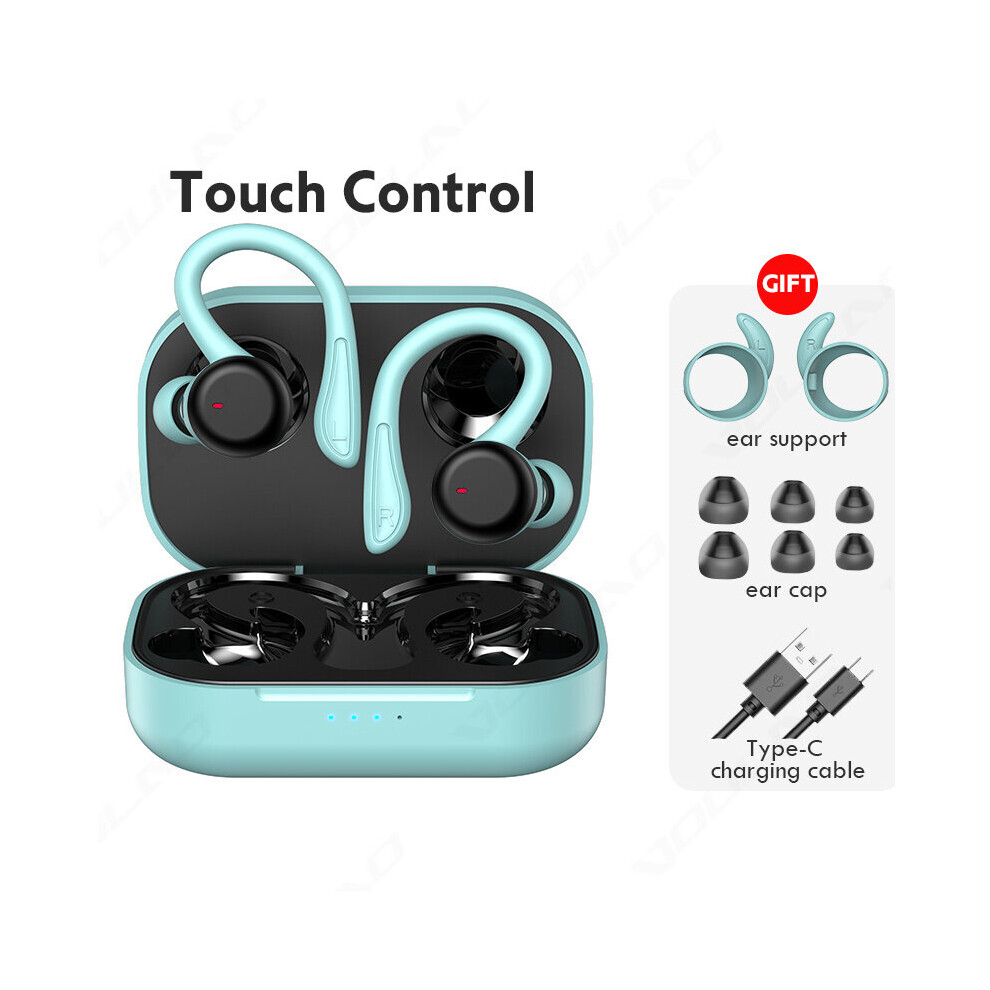 (A-T40 -Touch) Wireless Tooth Earphone Sports Waterproof Tws Wireless Headphones Hifi Stereo Earbuds Noise Cancelling Headset With Mic Blue 4851205055403