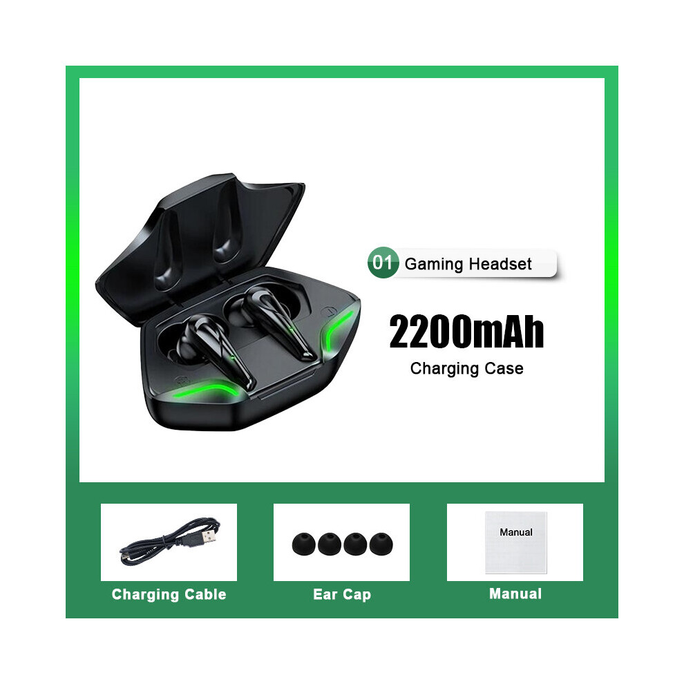 (A-) Meuyag Tws Gaming Earphone Bluetooth Earbuds Low Latency Professional Gamer Bluetooth Headphone With Mic 9D Stereo Hifi Headset Black 4851204981352