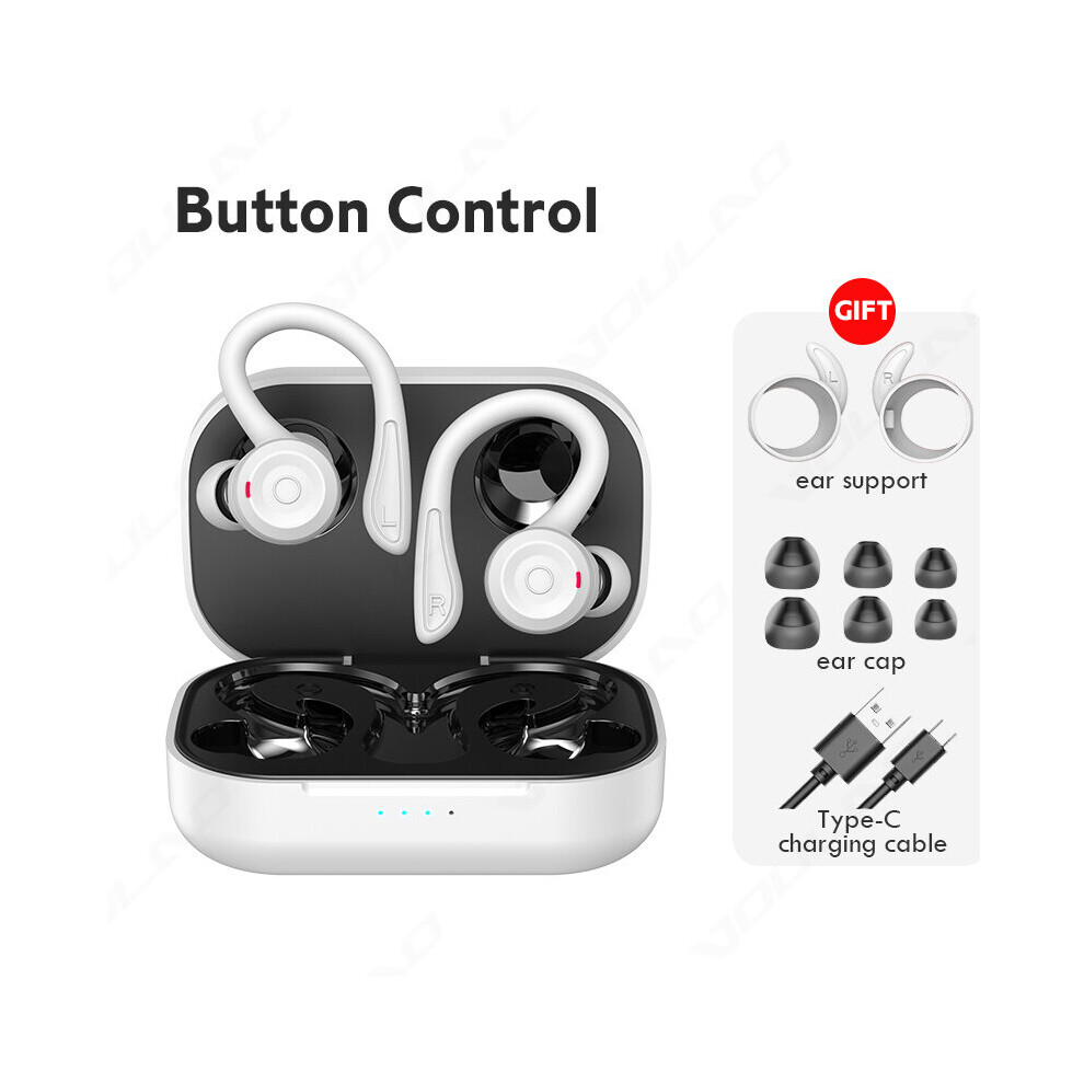 (A-T20 -Button) Wireless Bluetooth Earphone Sports Waterproof Tws Wireless Headphones Hifi Stereo Earbuds Noise Cancelling Headset With Mic White 4851205055380