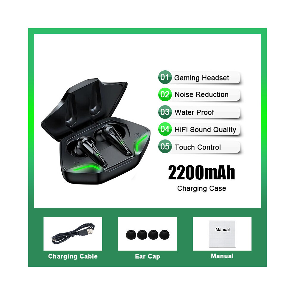 (A-Vip 2200Mah) Meuyag Tws Gaming Earphone Bluetooth Earbuds Low Latency Professional Gamer Bluetooth Headphone With Mic 9D Stereo Hifi Headset 4851204981369
