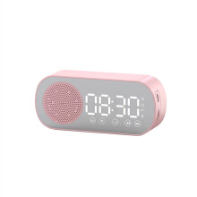 (a-Pink) Wireless Speakers Bluetooth Speaker Clock Dual Alarm Support TF Card Soundbar HIFI Music Box Soundbar Altavoz Bluetooth