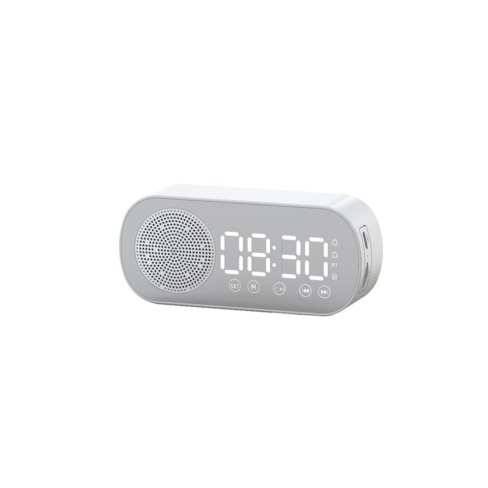 (A-) Wireless Speakers Bluetooth Speaker Clock Dual Alarm Support Tf Card Soundbar Hifi Music Box Soundbar Altavoz Bluetooth White 4854472220680