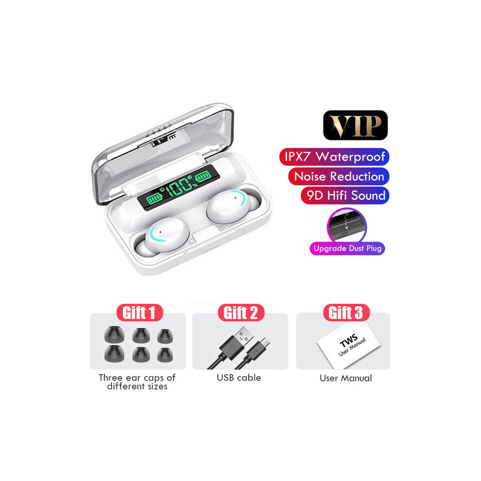 (A-Whiteb) F9-5C Tws Bluetooth Earphone Wireless Earbuds In Ear Stereo Noise Cancelling Sports Ps4 Headsets With Microphone Fone Headphones 4851204940953